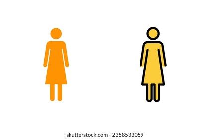 Juego de iconos femeninos para web y aplicación móvil. signo de mujer y símbolo
