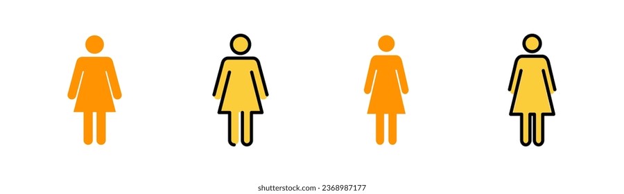 Female icon set for web and mobile app. woman sign and symbol