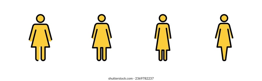 Female icon set for web and mobile app. woman sign and symbol