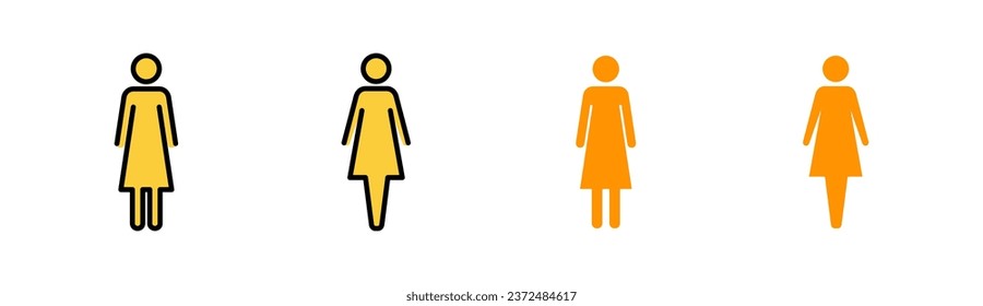 Juego de iconos femeninos para web y aplicación móvil. signo de mujer y símbolo