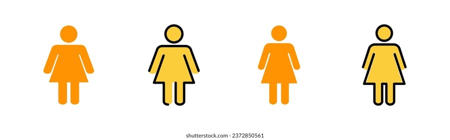 Juego de iconos femeninos para web y aplicación móvil. signo de mujer y símbolo