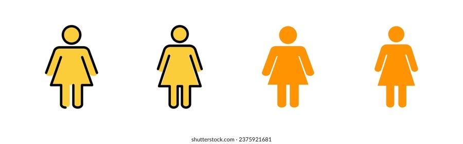 Juego de iconos femeninos para web y aplicación móvil. signo de mujer y símbolo