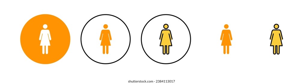 Juego de iconos femeninos para web y aplicación móvil. signo de mujer y símbolo