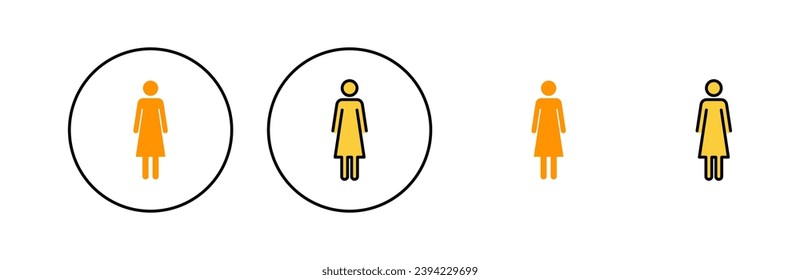 Female icon set for web and mobile app. woman sign and symbol