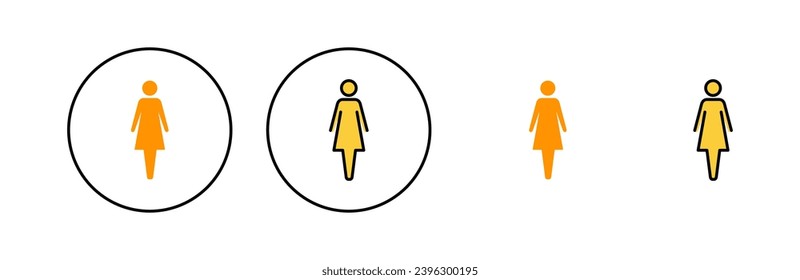 Female icon set for web and mobile app. woman sign and symbol