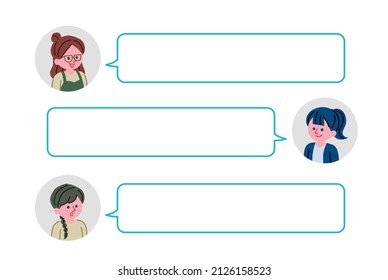 Female icon and speech bubble