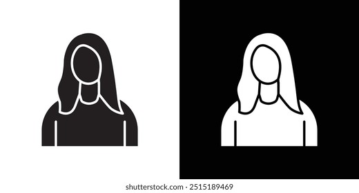 Frauensymbol dünne Linie, flache Illustration