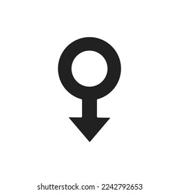 Vector de icono femenino. Estilo plano femenino aislado en fondo blanco - vector de stock.	
