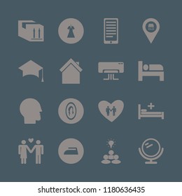 female icon. female vector icons set store location, man woman love, evening dress and home