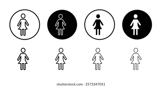 Female icon vector line logo mark or symbol set collection outline style