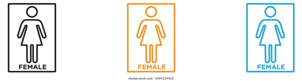 Female icon vector logo set collection for web app ui