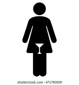 Female icon. Vector style is flat iconic symbol with rounded angles, black color, white background.