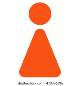 Female icon. Vector style is flat iconic symbol with rounded angles, orange color, white background.