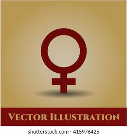 símbolo del vector del icono femenino eps plana jpg sitio web de la aplicación