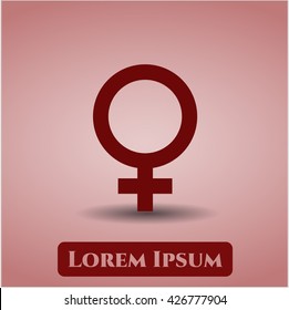 símbolo del vector del icono femenino eps plana jpg sitio web de la aplicación