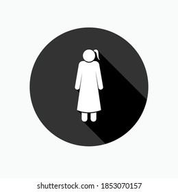 Female Icon. Woman Sign. Toilet or Rest Room Symbol - Vector Logo Template.
