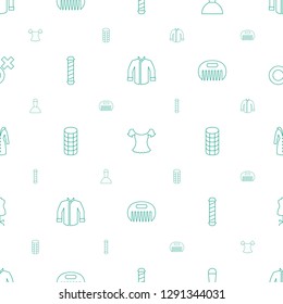 female icons pattern seamless white background. Included editable line jacket, blouse, spa bag, hair curler, comb, overcoat, mannequin icons. female icons for web and mobile.