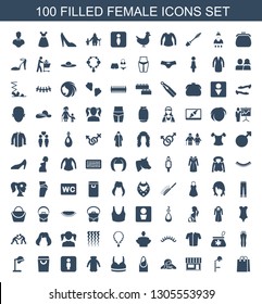 female icons. Trendy 100 female icons. Contain icons such as shopping bag, salon hair dryer, beauty salon, woman in spa, nail, sport bra, overcoat. female icon for web and mobile.