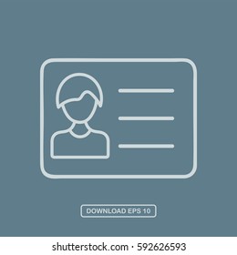 Female ID card icon vector