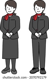 Female illustration of cabin attendant: Occupation