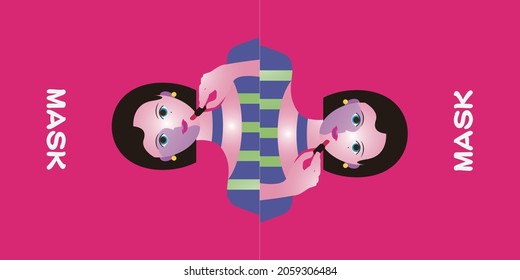 Weibliche Illustration, flaches Design, Vektorgrafik.