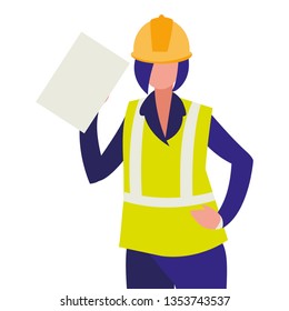 female industrial worker character