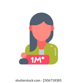 Female Influencer Flat Icons, Vector illustration