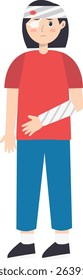 Female Injury and Pain Illustration in Flat Cartoon Design. Isolated Vector Character