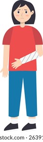 Female Injury and Pain Illustration in Flat Cartoon Design. Isolated Vector Character