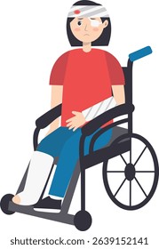 Female Injury and Pain Illustration in Flat Cartoon Design. Isolated Vector Character