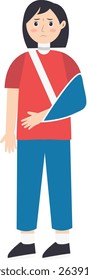 Female Injury and Pain Illustration in Flat Cartoon Design. Isolated Vector Character