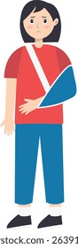 Female Injury and Pain Illustration in Flat Cartoon Design. Isolated Vector Character