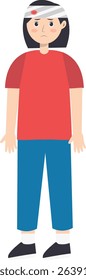 Female Injury and Pain Illustration in Flat Cartoon Design. Isolated Vector Character