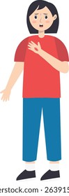 Female Injury and Pain Illustration in Flat Cartoon Design. Isolated Vector Character