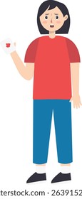 Female Injury and Pain Illustration in Flat Cartoon Design. Isolated Vector Character