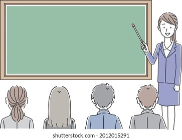 Female instructor giving an explanation
