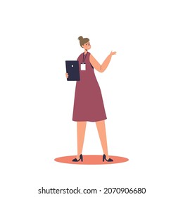Female interior designer lady at work presenting room design ideas and furniture help with stylish ideas for home. Cartoon flat vector illustration