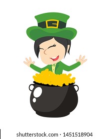 female ireland vector illustration design
