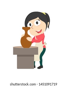 female jars craftsmen vector illustration