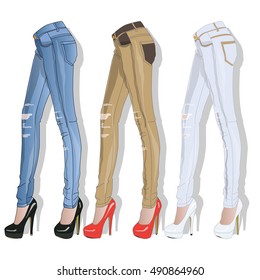 Female jeans. Vector illustration.