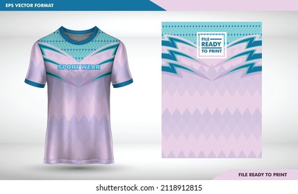 Female Jersey Design, light cute color, design for female team jersey, simple design color texture, t-shirt sport design template, Long sleeve soccer jersey mockup for football club. uniform front 