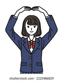 Female junior high school or high school students Gesturing OK