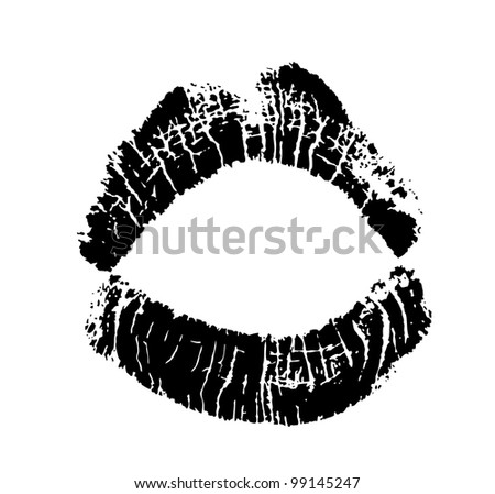 Female kiss trace created by lipstick