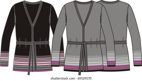 Female knitted jersey  (Cardigan)  See more clothing designs in my portfolio!