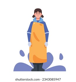 female labor worker vector flat illustration