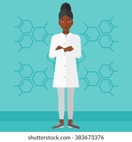 Female laboratory assistant.