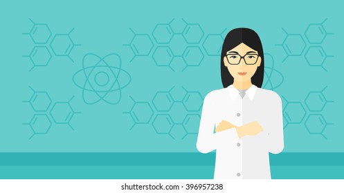Female laboratory assistant.