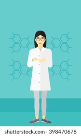 Female laboratory assistant.
