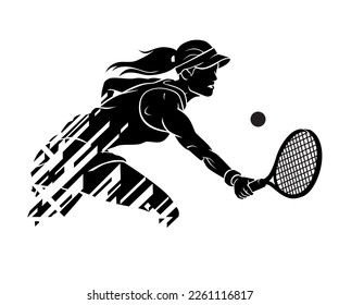 Female Lawn Tennis Player, Abstract Illustration