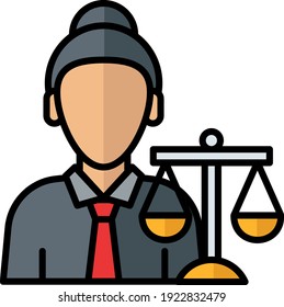 Female Lawyer Avatar Concept Vector Color Icon Design, Law Firm and Legal institutions Stock illustration